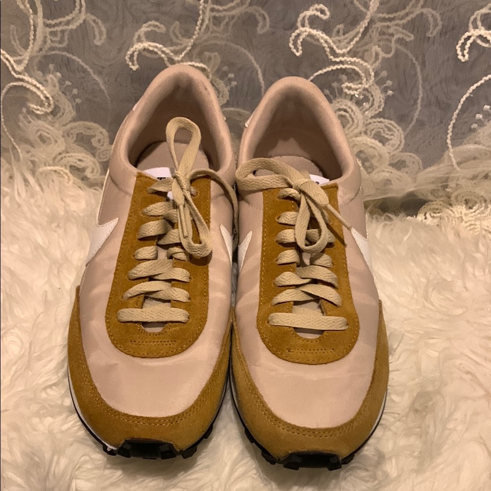 Nike Tan and Cream Retro Sneakers